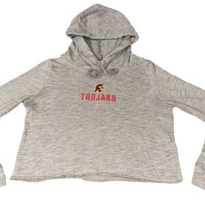 Victoria Secret Pink USC Trojans Crop Top Hoodie 5th & Ocean Extra Small EUC